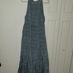 Torrid Blue Plaid Maxi Dress